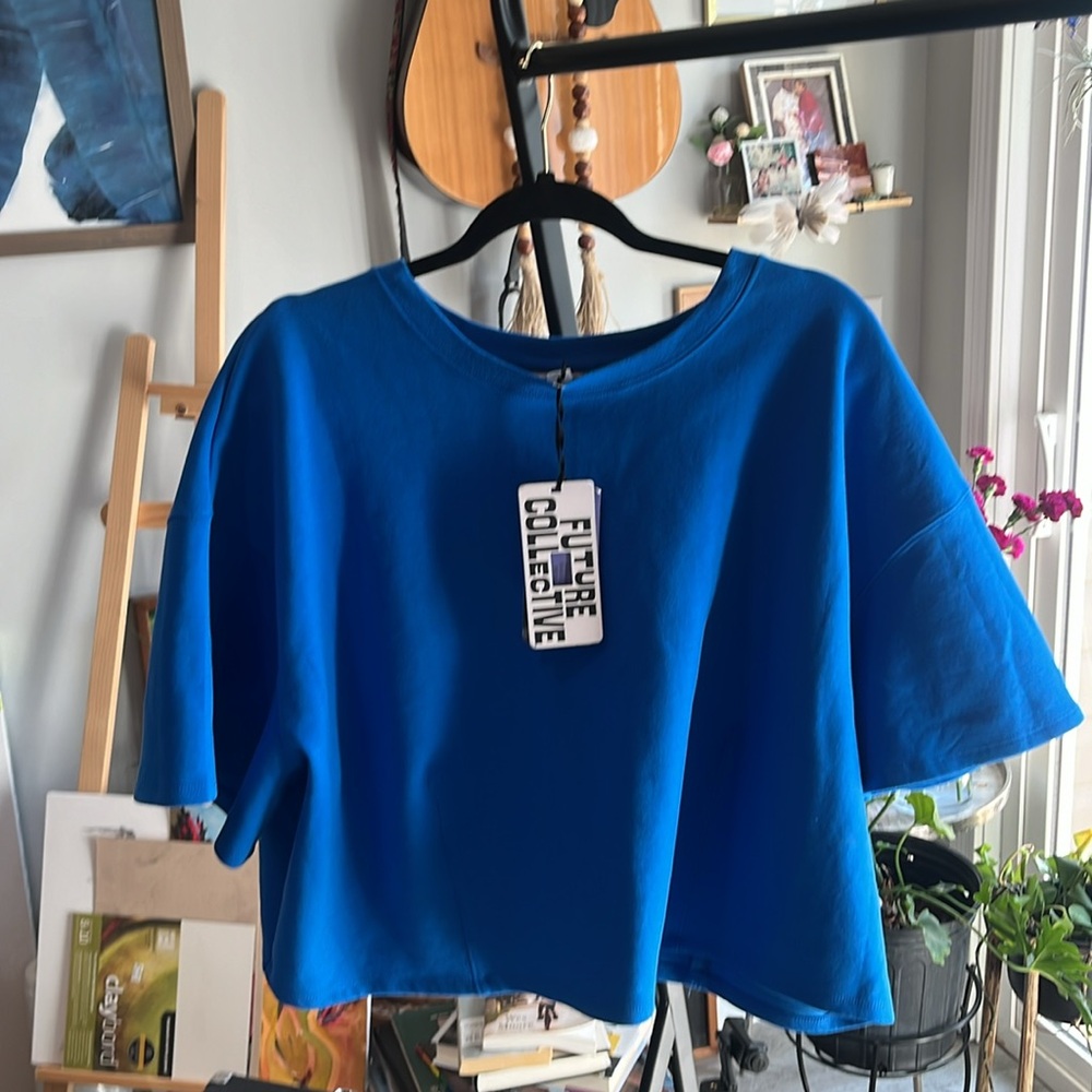 Brand New!! Future Collective Blue Crop Top!